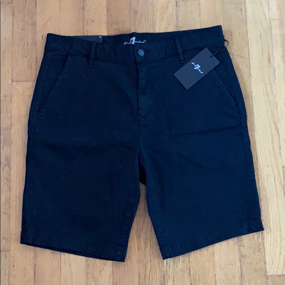 Men’s 7 For All Mankind Chino Shorts Black New